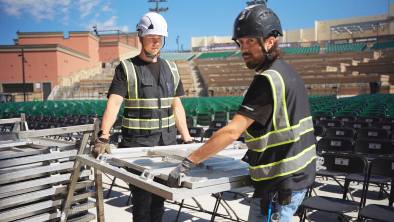 Tony and Artem lifting barricade